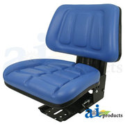 A & I Products Seat w/ Trapezoid Backrest, Blue Vinyl, 265 lb / 120 kg Weight Limit 23" x10" x19" A-T333BU